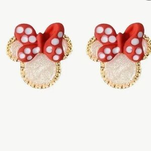 Minnie Mouse Head Stud Earrings 18k Gold Plated